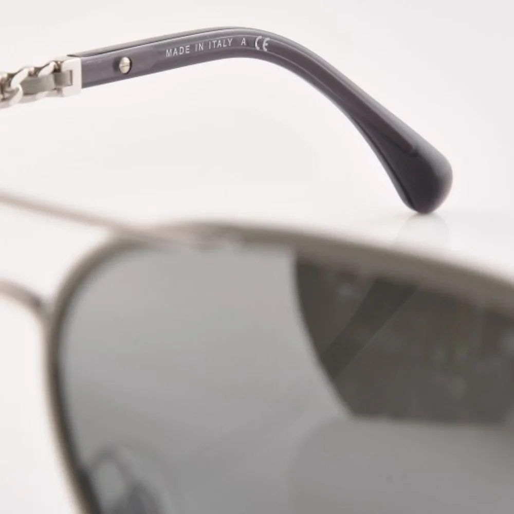 CHANEL Pilot Gray Calfskin Sunglasses 4219-Q